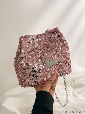 BagForLove - Party-ready Sequins Bucket Bag with Chain Strap - Chic Crossbody Fashion Accessory