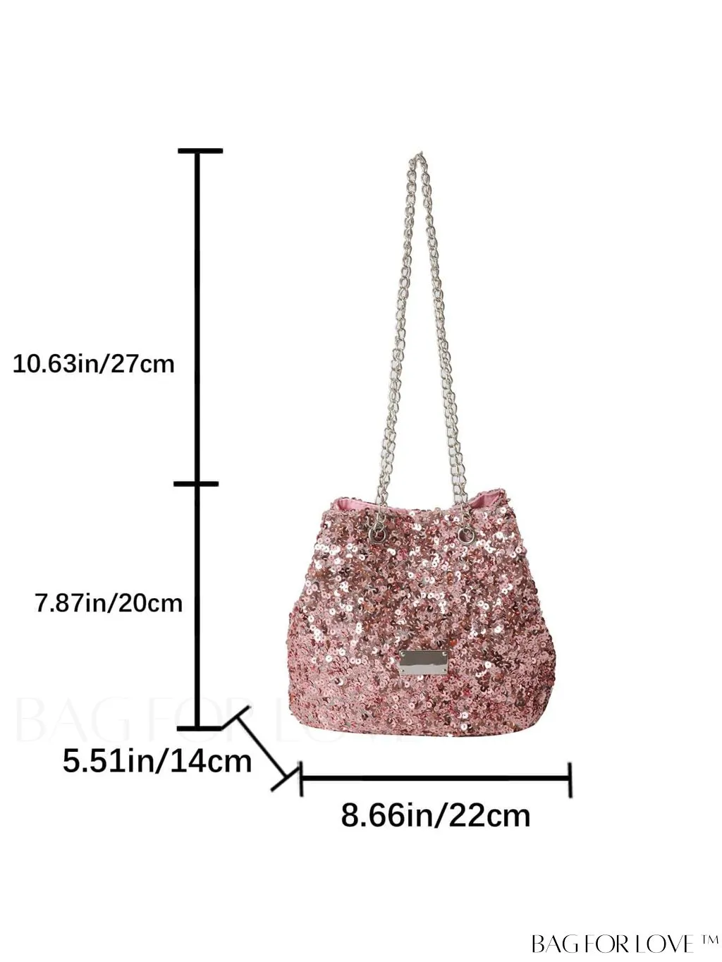 BagForLove - Party-ready Sequins Bucket Bag with Chain Strap - Chic Crossbody Fashion Accessory