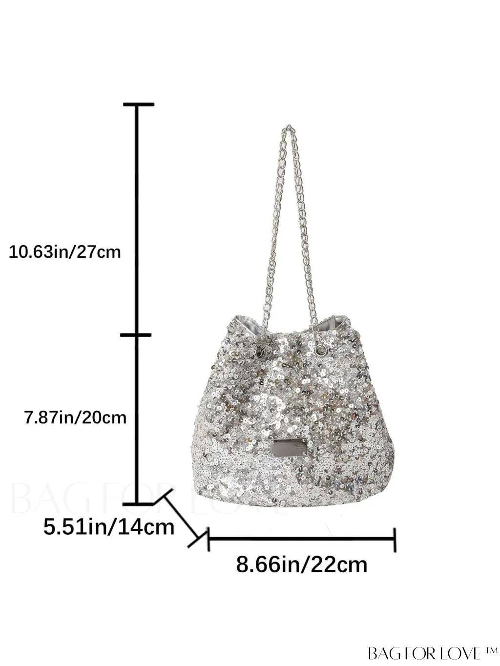 BagForLove - Party-ready Sequins Bucket Bag with Chain Strap - Chic Crossbody Fashion Accessory