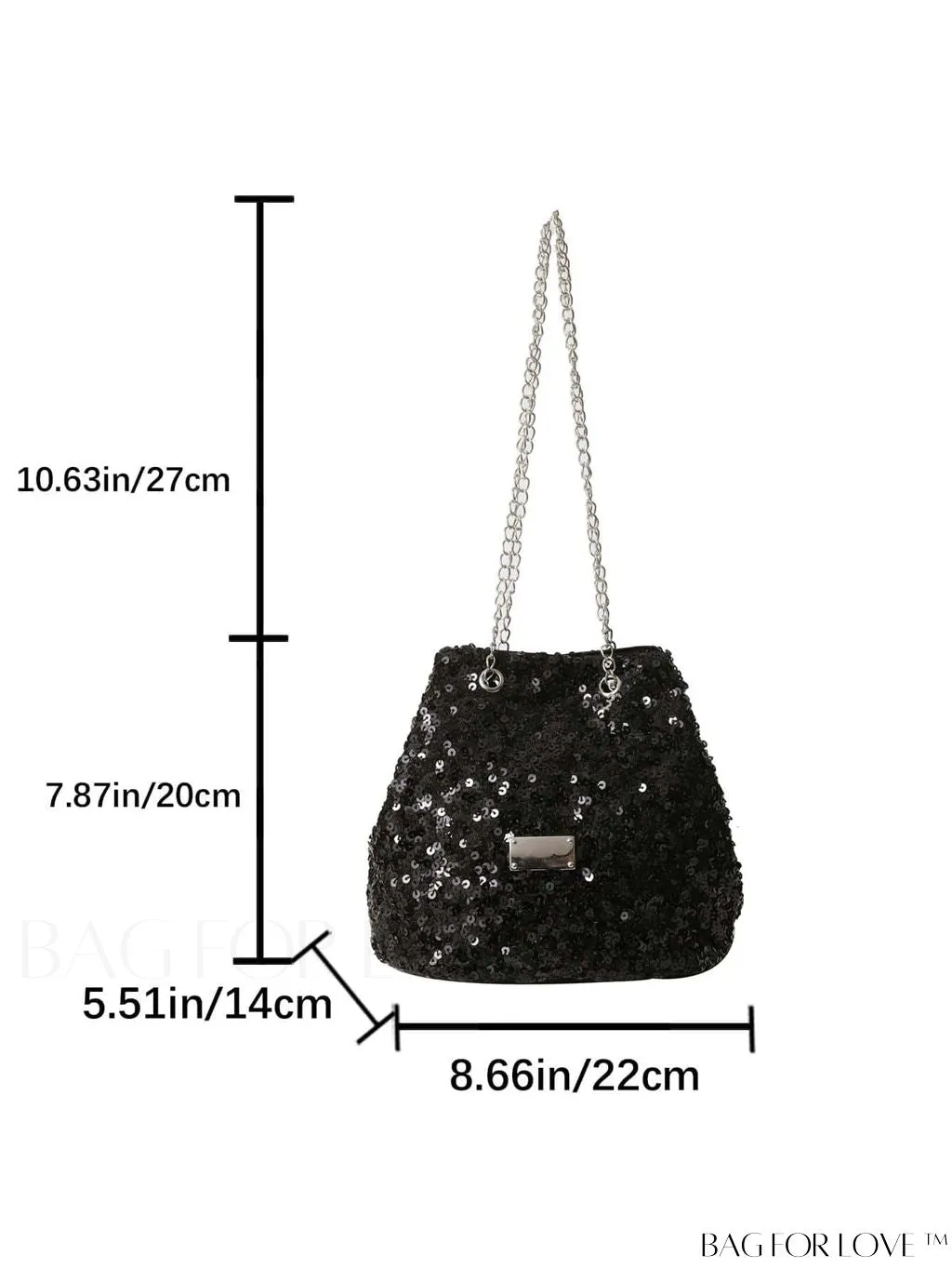 BagForLove - Party-ready Sequins Bucket Bag with Chain Strap - Chic Crossbody Fashion Accessory