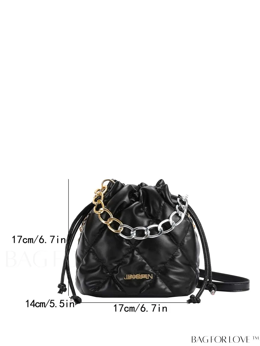 BagForLove - Stylish Womens Chain Bucket Crossbody Handbag - Trendy and Modern Stitched Design