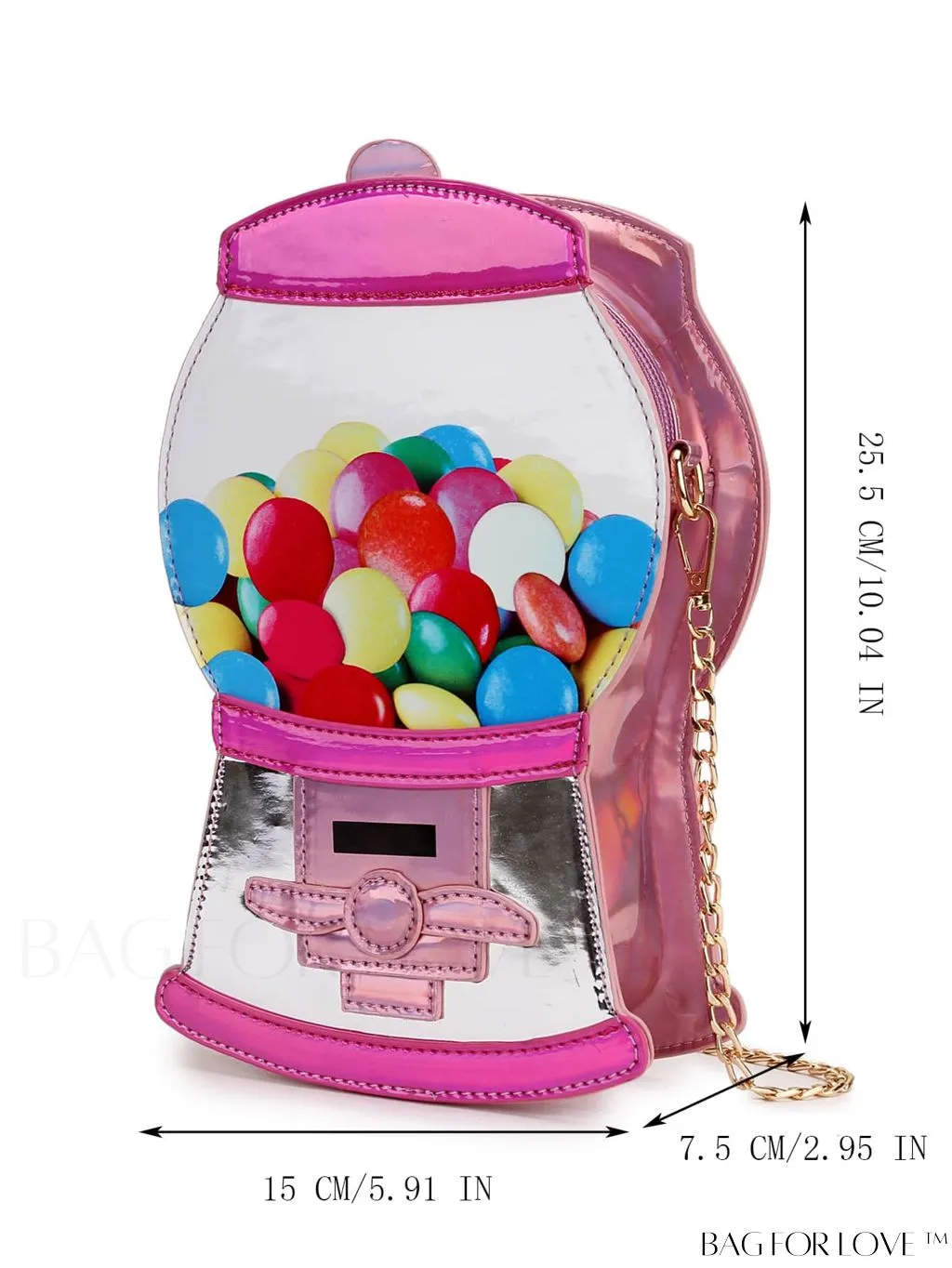 BagForLove - Womens Candy Machine Chain Crossbody Bag - Stylish Shoulder Purse and Handbag