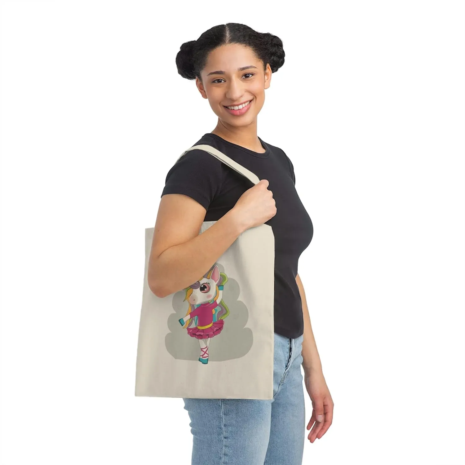 Ballet Dancer Enchanted Rainbow Unicorn Canvas Tote Bag