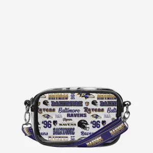 Baltimore Ravens Repeat Retro Print Clear Crossbody Bag