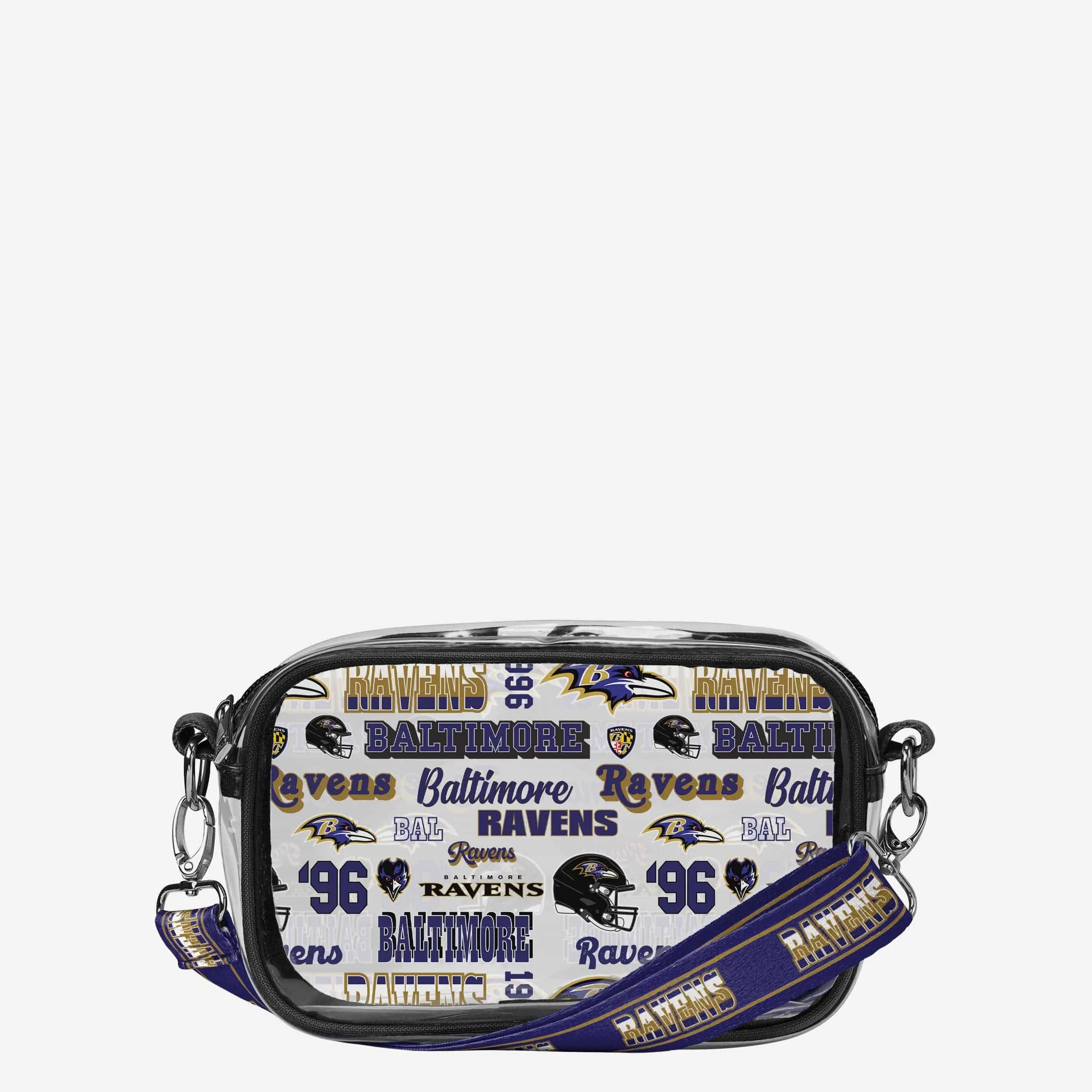 Baltimore Ravens Repeat Retro Print Clear Crossbody Bag