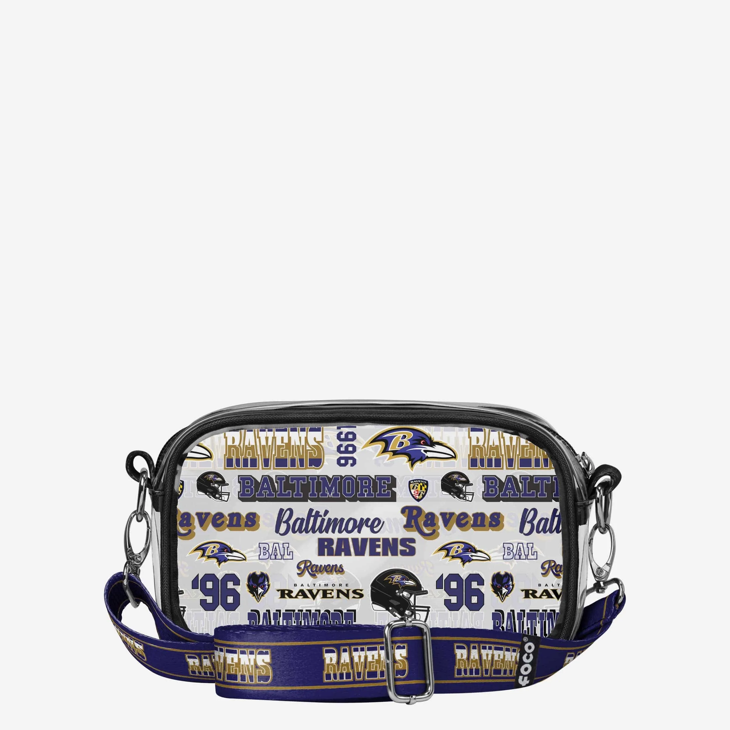 Baltimore Ravens Repeat Retro Print Clear Crossbody Bag