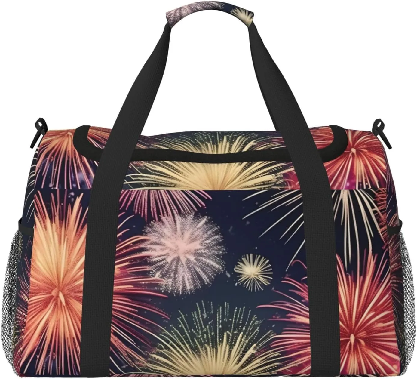 Beautiful Firework Print Travel Hand Travel Bag Weekender Overnight Carry On Tote Foldable Crossbody Bag