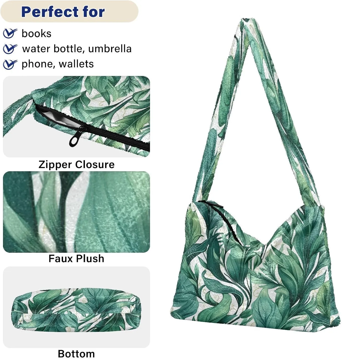 Beautiful Peacocks in Branches with Fruit Woman Shoulder Bag, Long Shoulder Bag, Tote Book Bag for Women