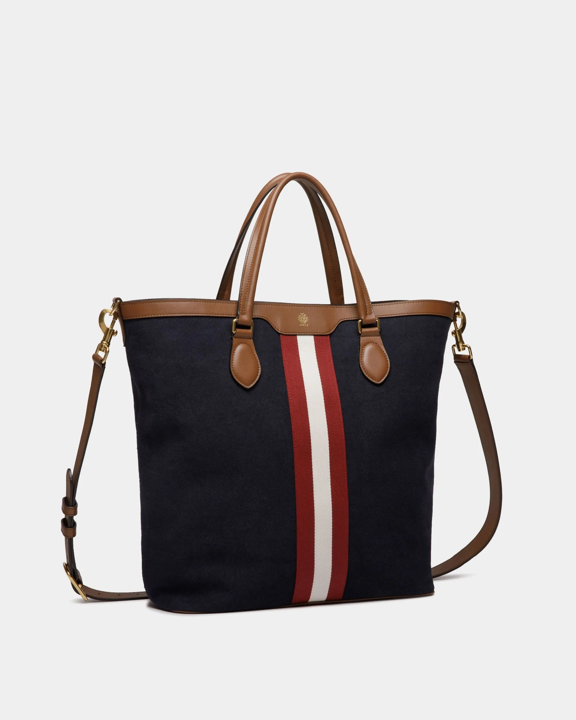 Beckett Tote in Navy Blue Cotton Canvas