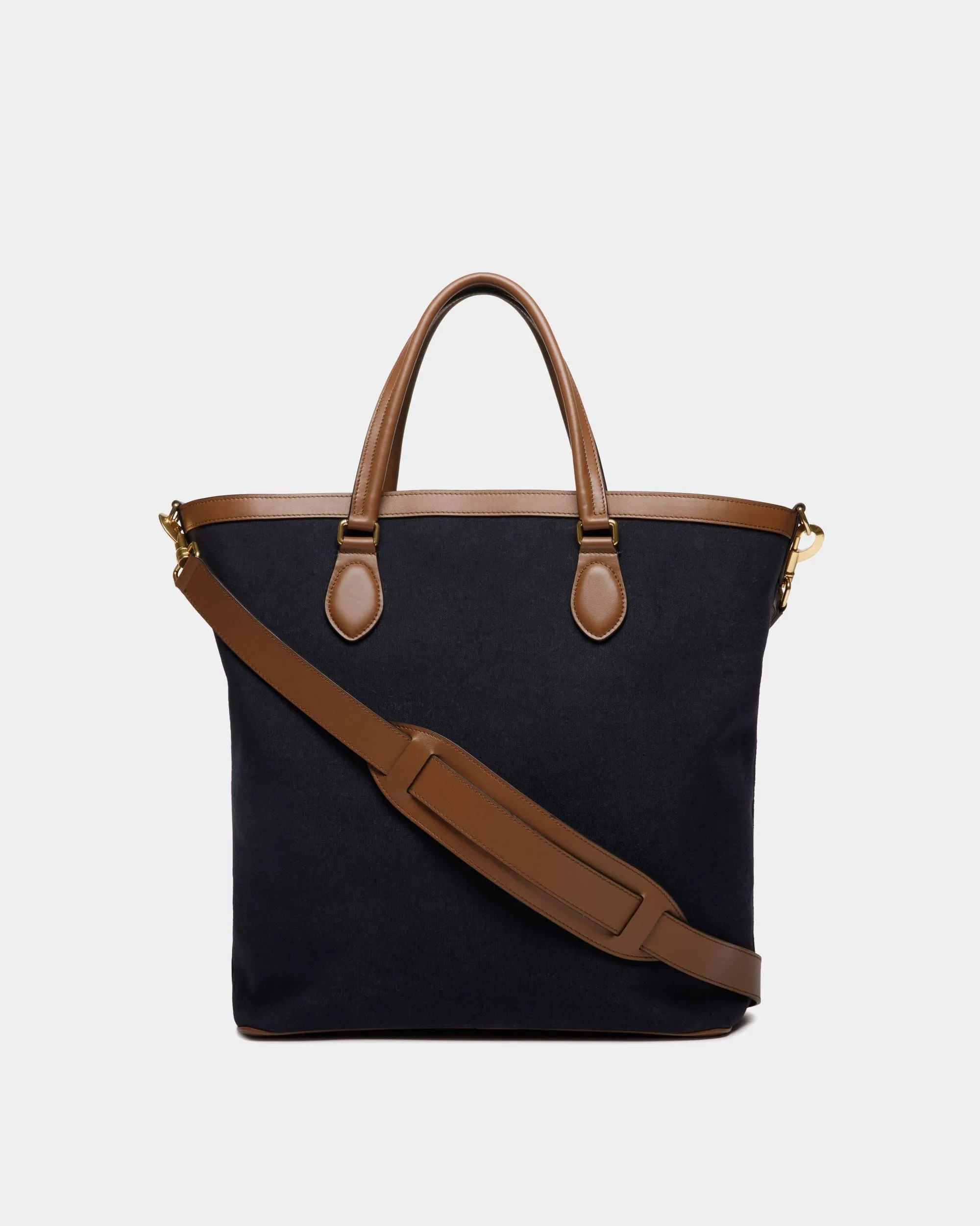 Beckett Tote in Navy Blue Cotton Canvas