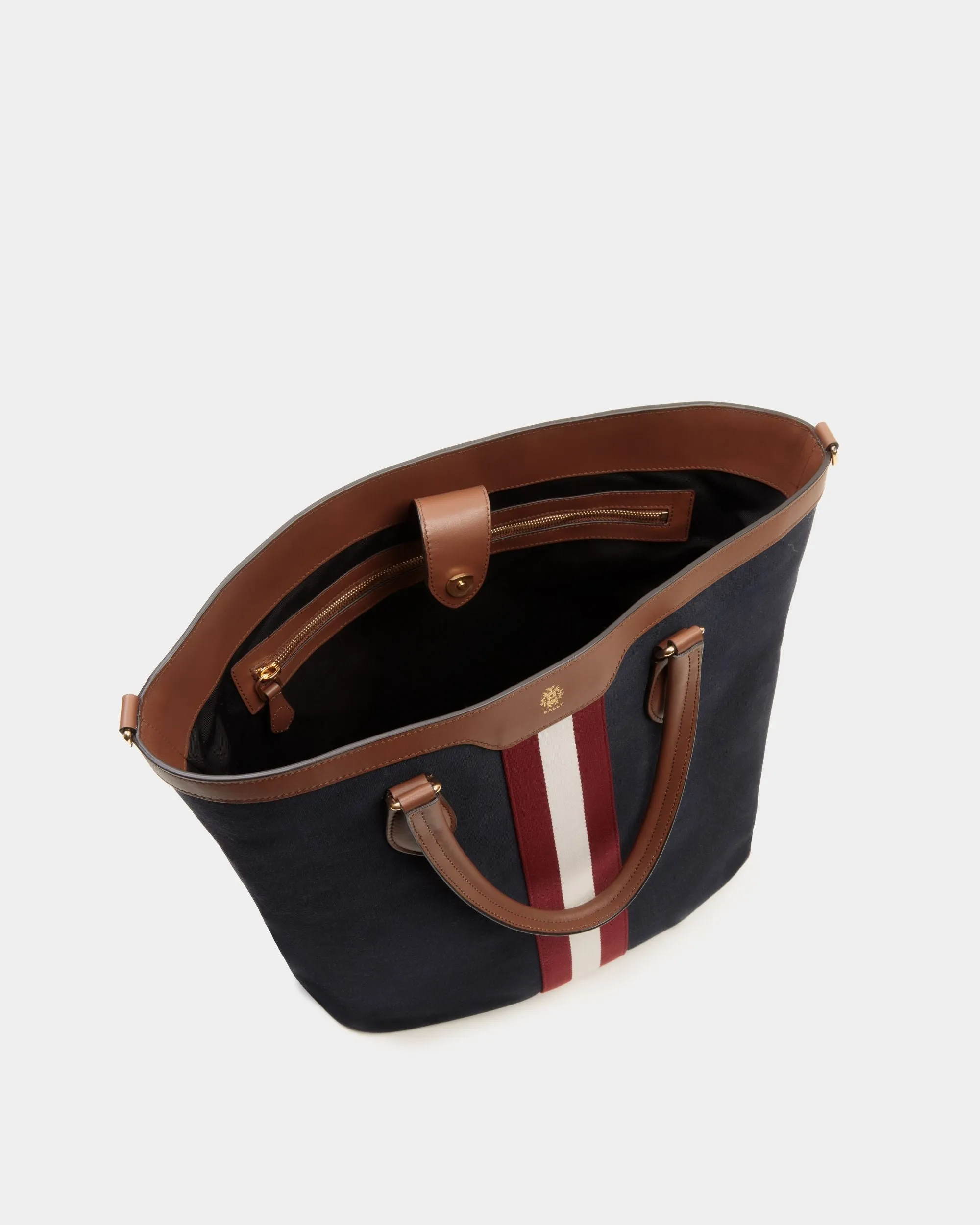 Beckett Tote in Navy Blue Cotton Canvas