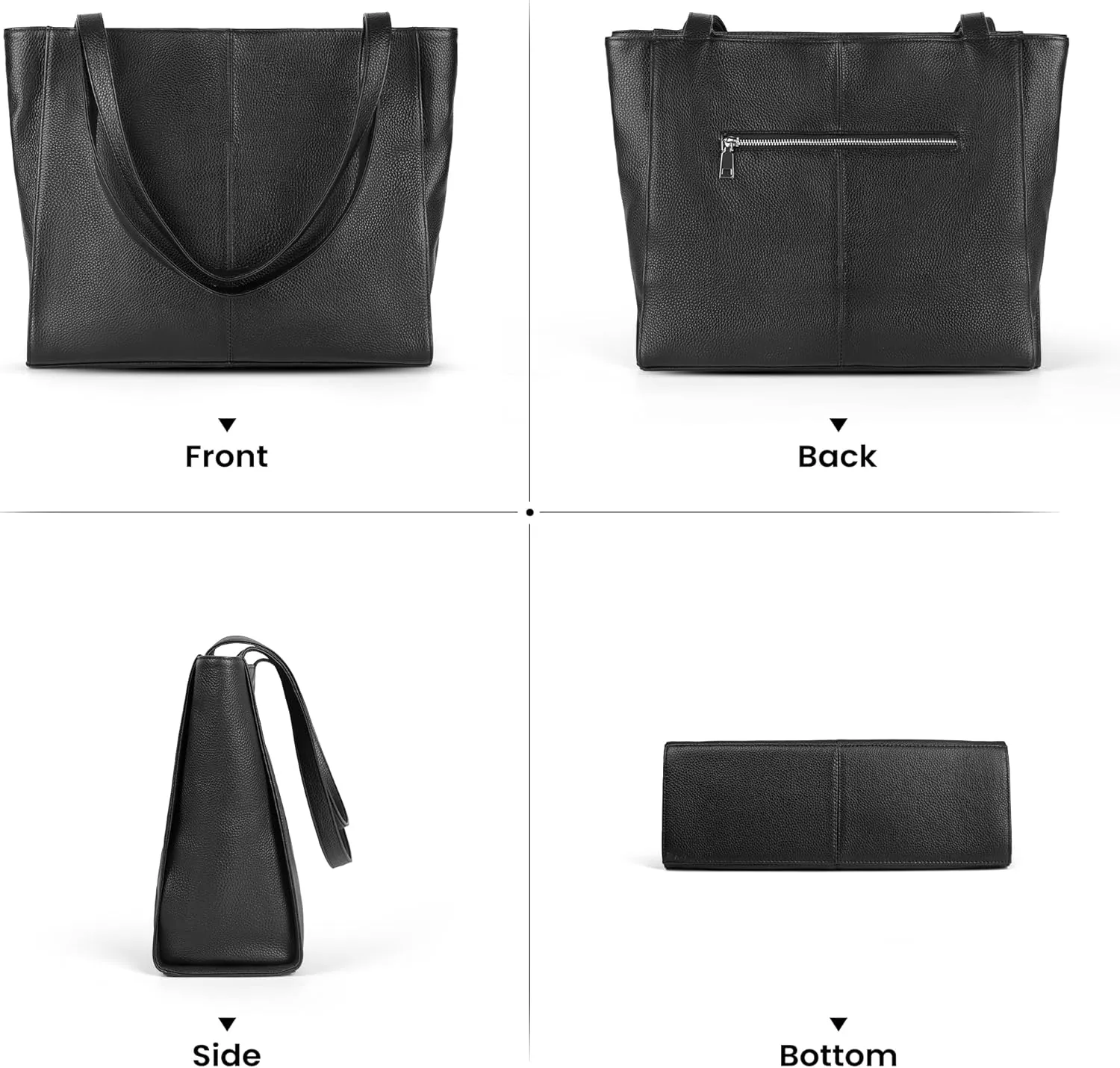 befen Genuine Leather Tote Bag for Women Work, Women's Leather Shoulder Bags Purses Satchel Handbags with Laptop Compartment