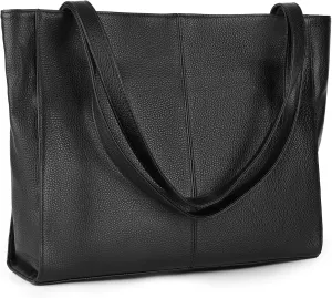befen Genuine Leather Tote Bag for Women Work, Women's Leather Shoulder Bags Purses Satchel Handbags with Laptop Compartment