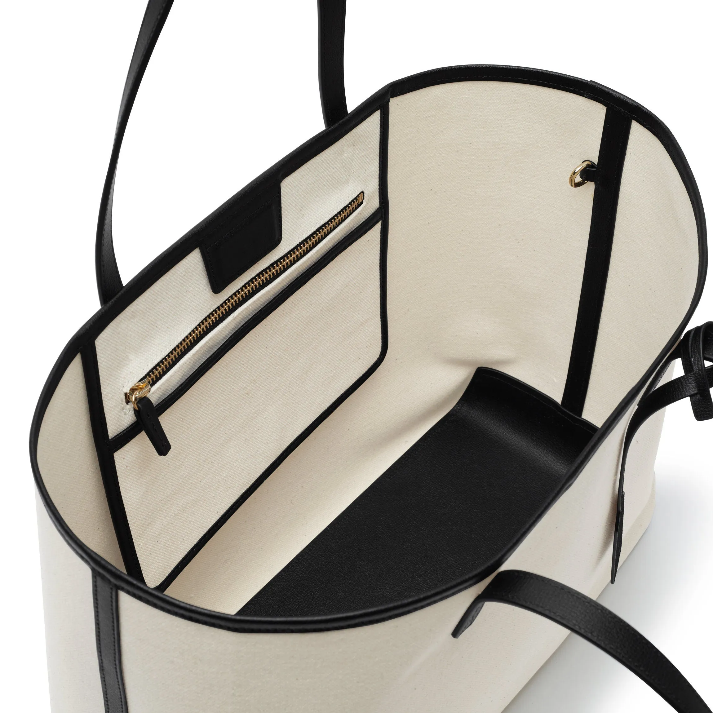 Belmont Tote in Canvas Natural Canvas/Black