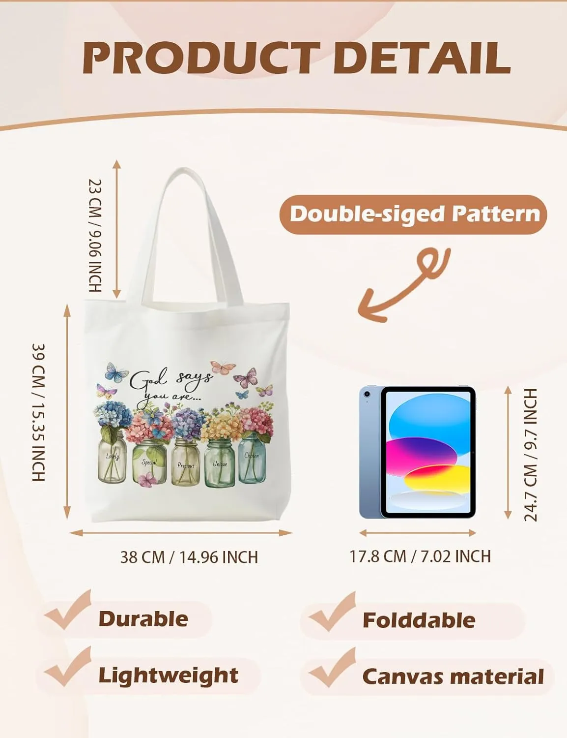 Bible Bags for Women, Christian Tote Bag, Gifts for Christian Women