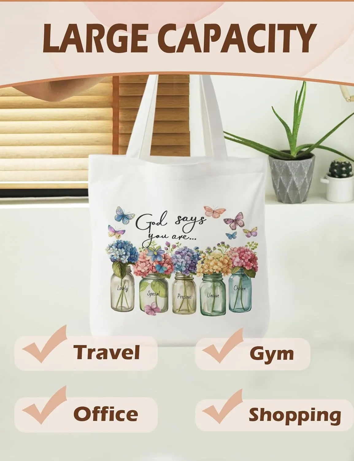 Bible Bags for Women, Christian Tote Bag, Gifts for Christian Women