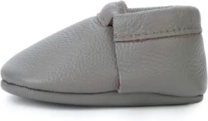 BirdRock Baby Fringeless Moccasins - Genuine Leather Boys and Girls Shoes for Newborns, Infants, Babies, Toddlers
