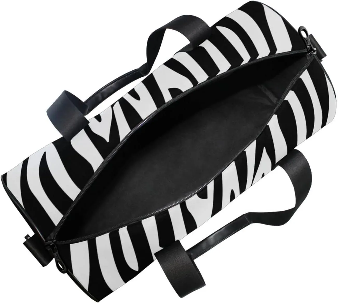 Black White Stripe Duffel Bag Sports Gym Bags for Men and Women