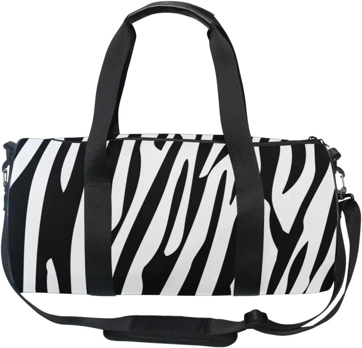 Black White Stripe Duffel Bag Sports Gym Bags for Men and Women