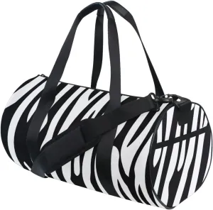 Black White Stripe Duffel Bag Sports Gym Bags for Men and Women