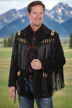 Boar Suede Fringe Leather Jacket Extra Long