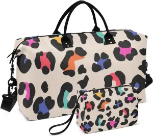 Bolaz Duffle Bag for Travel-Brown Leopard Print Pattern， Easy Update Large Magnectic Sticker Refrigerator Magnets Decor Wash Machine Magnet Decals23"x26"
