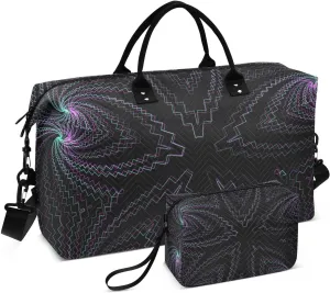 Bolaz Duffle Bag for Travel-Geometry Purple Print， Easy Update Large Magnectic Sticker Refrigerator Magnets Decor Wash Machine Magnet Decals23"x26"