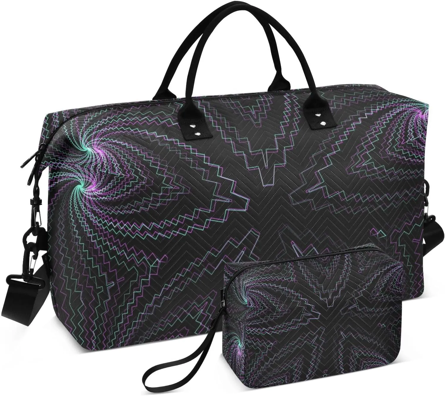 Bolaz Duffle Bag for Travel-Geometry Purple Print， Easy Update Large Magnectic Sticker Refrigerator Magnets Decor Wash Machine Magnet Decals23"x26"