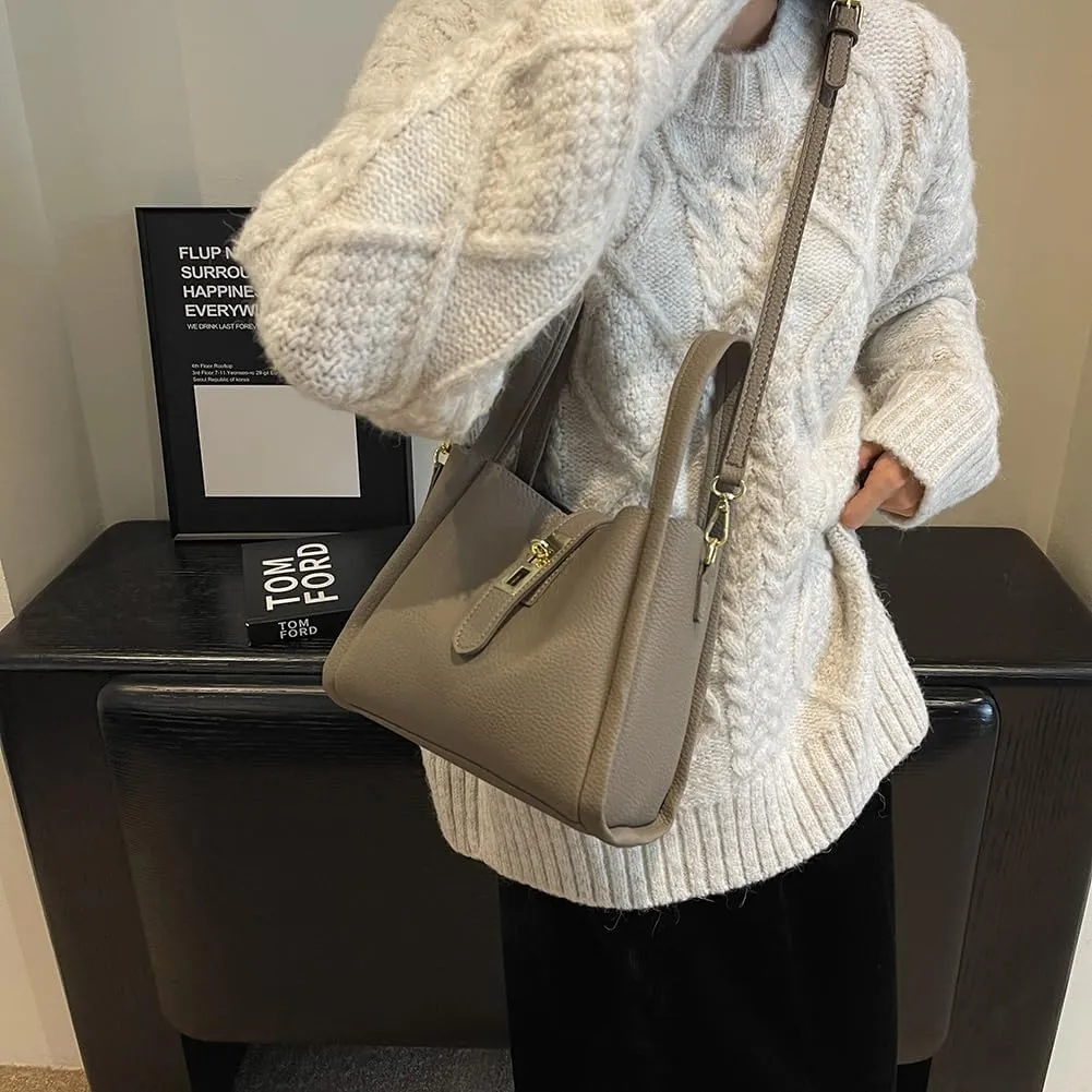 Bucket Bag for Women Leather Bucket Bags Trendy Bucket Purse Vintage Shoulder Bag Women's Tote Bags Handbags with Small Purse