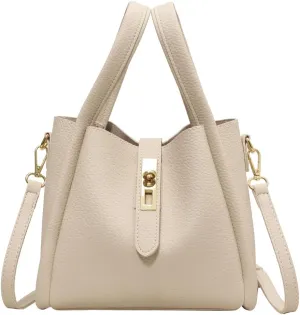 Bucket Bags for Women - Leather Crossbody Bucket Purse Small Handbag Trendy Vintage Shoulder Bag with Small Purse