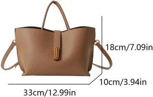 Bucket Bags for Women - Leather Crossbody Bucket Purse Small Handbag Trendy Vintage Shoulder Bag with Small Purse