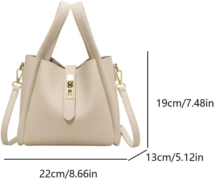 Bucket Bags for Women - Leather Crossbody Bucket Purse Small Handbag Trendy Vintage Shoulder Bag with Small Purse