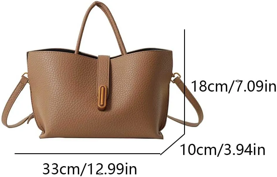 Bucket Bags for Women - Leather Crossbody Bucket Purse Small Handbag Trendy Vintage Shoulder Bag with Small Purse