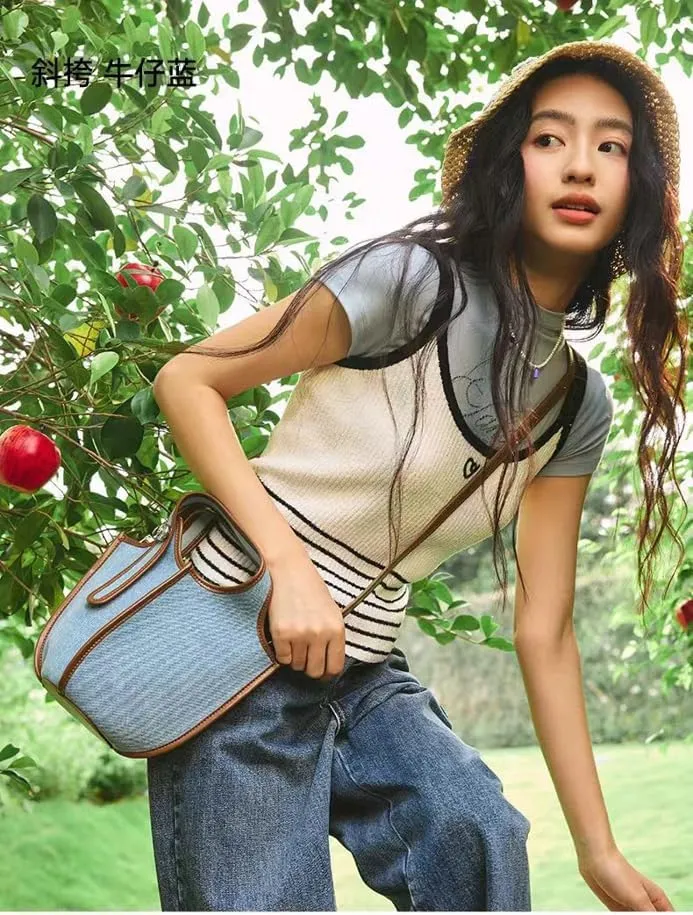 Bucket Bags Women 2025 Trendy Shoulder Crossbody Bag Satchel Vintage Elegant Tote Handbag Cluth Purse with Small Bag