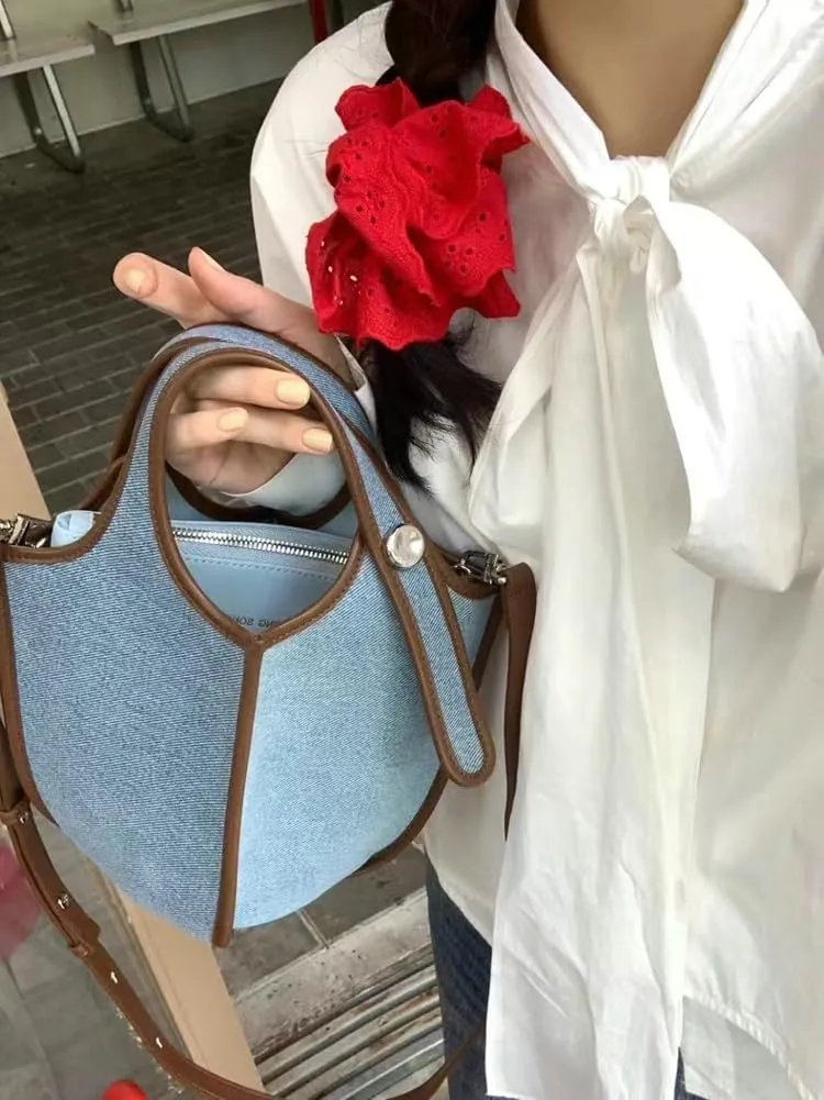 Bucket Bags Women 2025 Trendy Shoulder Crossbody Bag Satchel Vintage Elegant Tote Handbag Cluth Purse with Small Bag