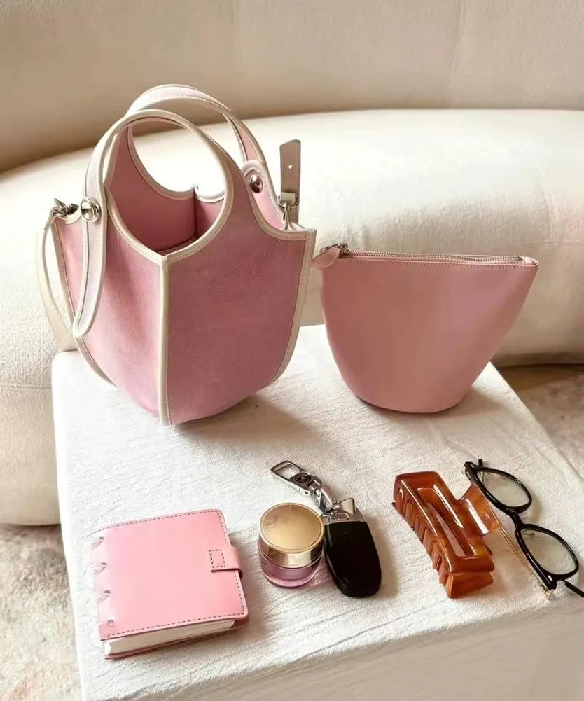 Bucket Bags Women 2025 Trendy Shoulder Crossbody Bag Satchel Vintage Elegant Tote Handbag Cluth Purse with Small Bag