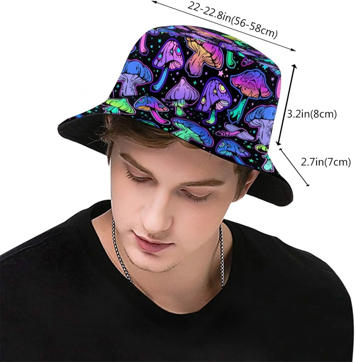 Bucket Hat for Women Men, Fashion Print Outdoor Beach Hat Packable Sun Cap for Travel Hiking