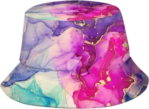 Bucket Hat for Women Men, Summer Print Hat Travel Packable Sun Cap Outdoor Hat for Women and Men