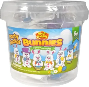 Build Buddiez Bunnies Craft Kits 6 Pack Party Bucket - Build, Play, and Display 6 Cute Bunny Rabbit Characters, Great for Easter Baskets, Birthdays, Loot Bags & Events, for Boys and Girls