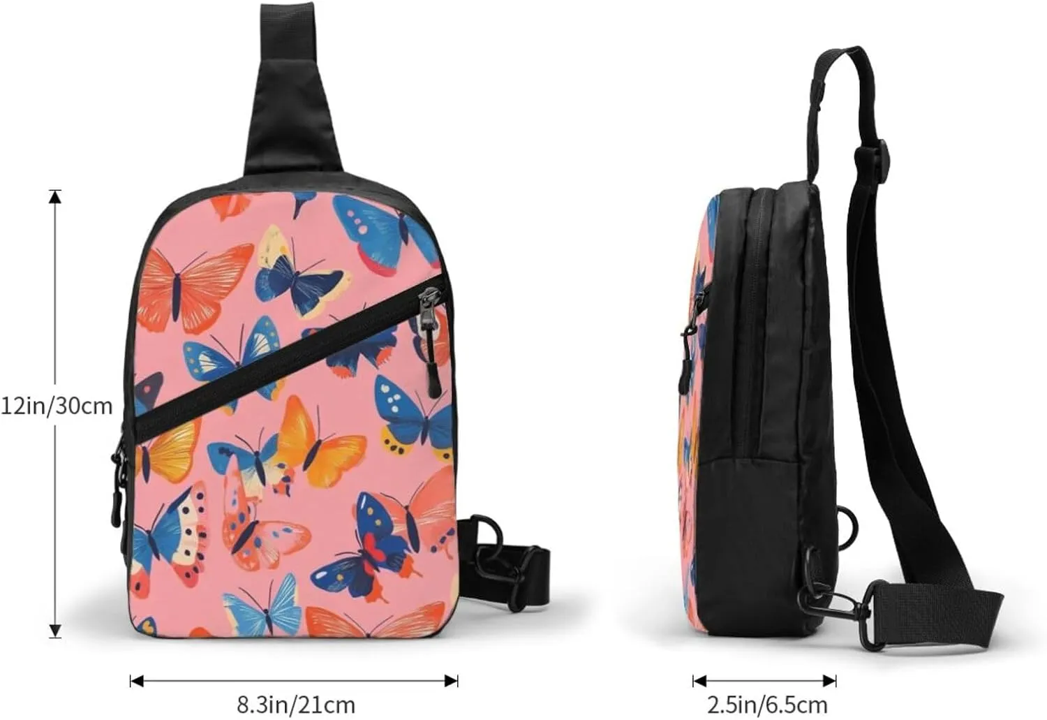 Butterfly Print Crossbody Bags For Women, Sling Bag For Men, Hiking Backpack Lightweight For Casual Outdoor Travel