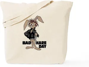 CafePress Bad Hare Day Tote Bag Reusable Natural Beige Canvas Shopping Bag