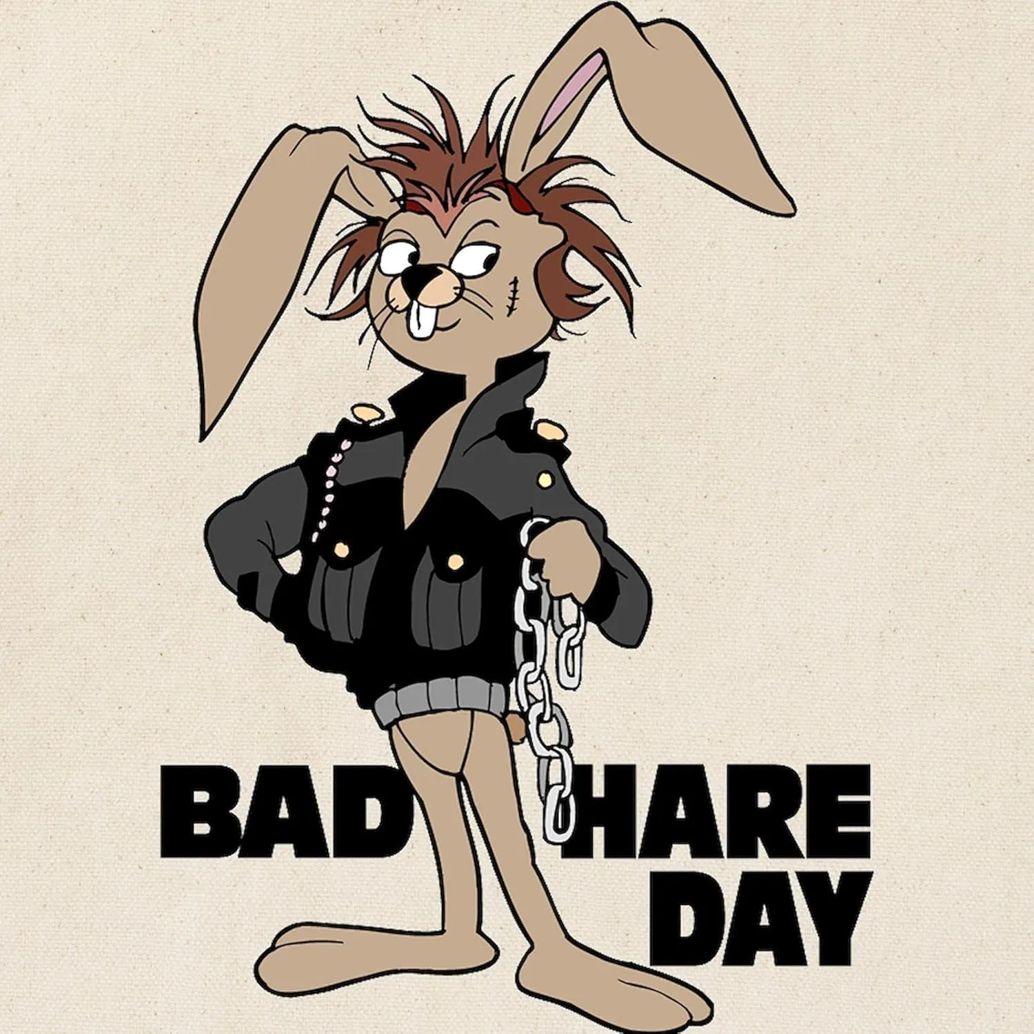 CafePress Bad Hare Day Tote Bag Reusable Natural Beige Canvas Shopping Bag