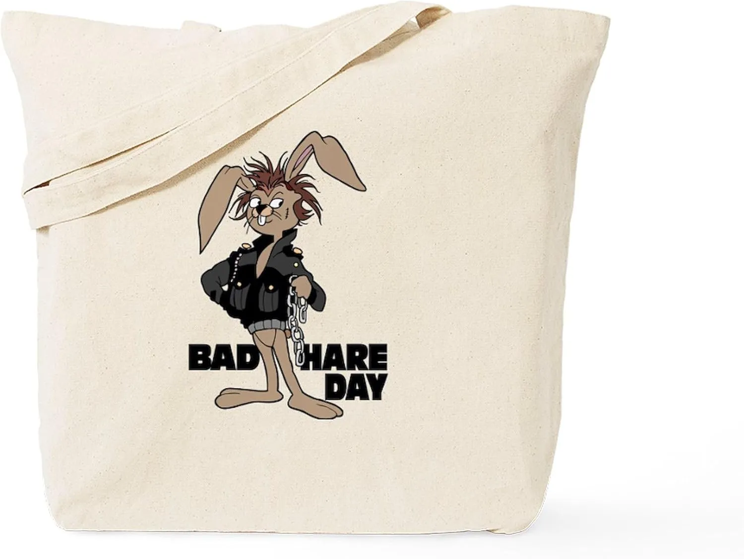 CafePress Bad Hare Day Tote Bag Reusable Natural Beige Canvas Shopping Bag