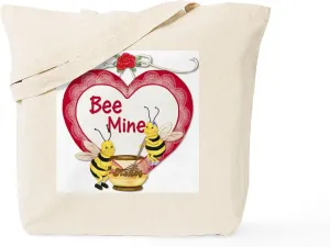 CafePress Bee Mine Honey Tote Bag Reusable Natural Beige Canvas Shopping Bag