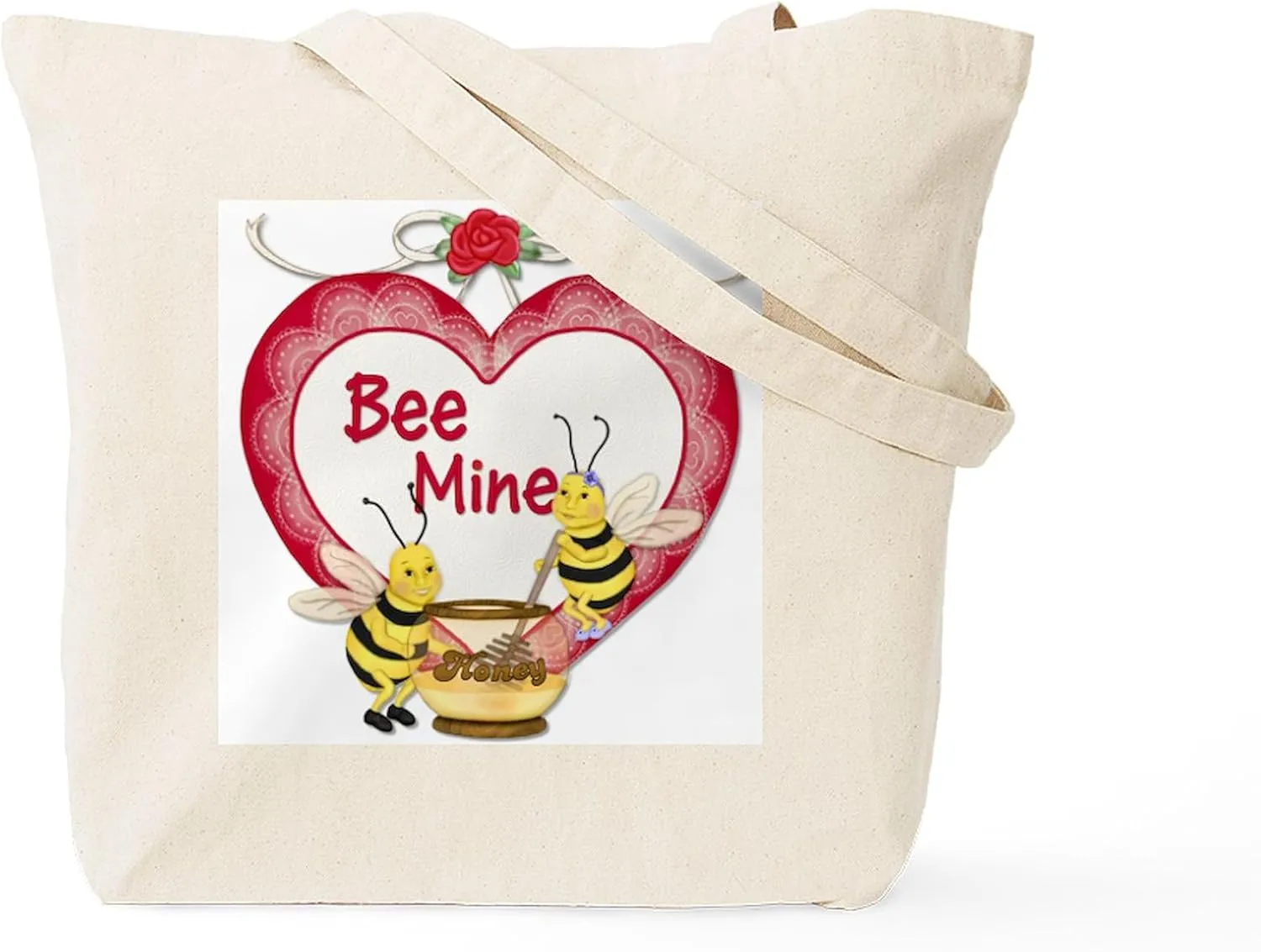 CafePress Bee Mine Honey Tote Bag Reusable Natural Beige Canvas Shopping Bag