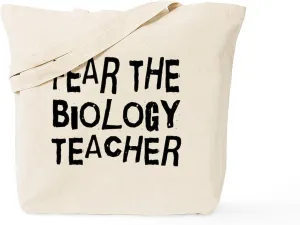 CafePress Biology Teacher Funny Tote Bag Reusable Natural Beige Canvas Shopping Bag