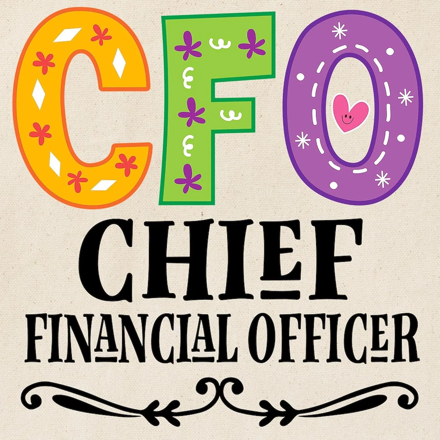 CafePress CFO Chief Financial Officer Gift Tote Bag Reusable Natural Beige Canvas Shopping Bag