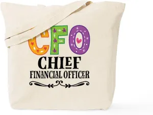 CafePress CFO Chief Financial Officer Gift Tote Bag Reusable Natural Beige Canvas Shopping Bag