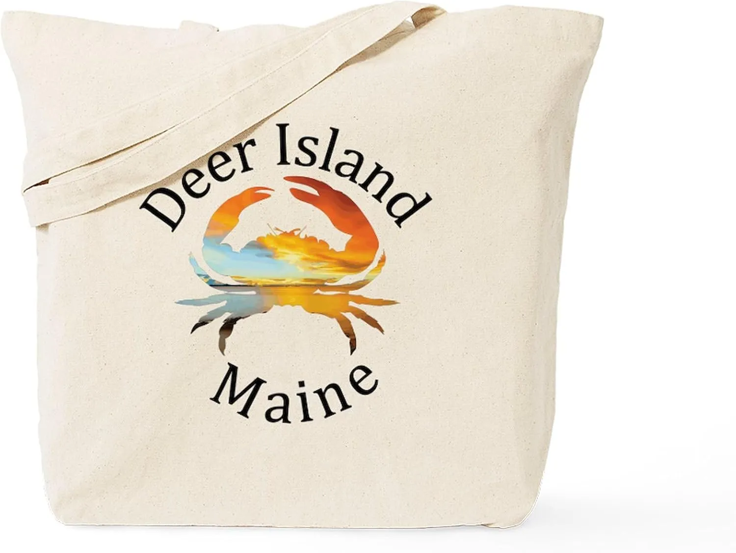 CafePress Deer Island Maine Reusable Natural Beige Canvas Shopping Bag