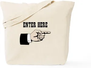 CafePress Enter Here Tote Bag Reusable Natural Beige Canvas Shopping Bag